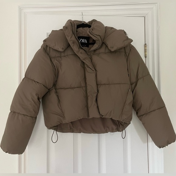 Zara Cropped Puffer Coat - Picture 1 of 4